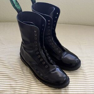 Black Leather Men's Boots - Solovair - Mens size 10.5